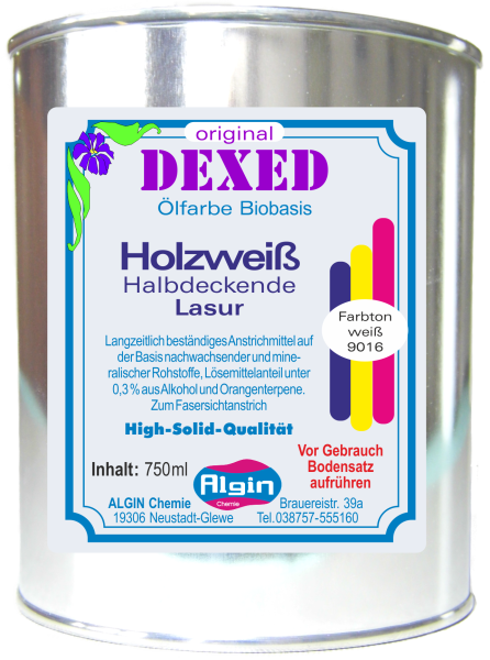 Weißlasur Fasersichtanstrich 750 ml Dose Leinölfirnis weiß Ölfarbe